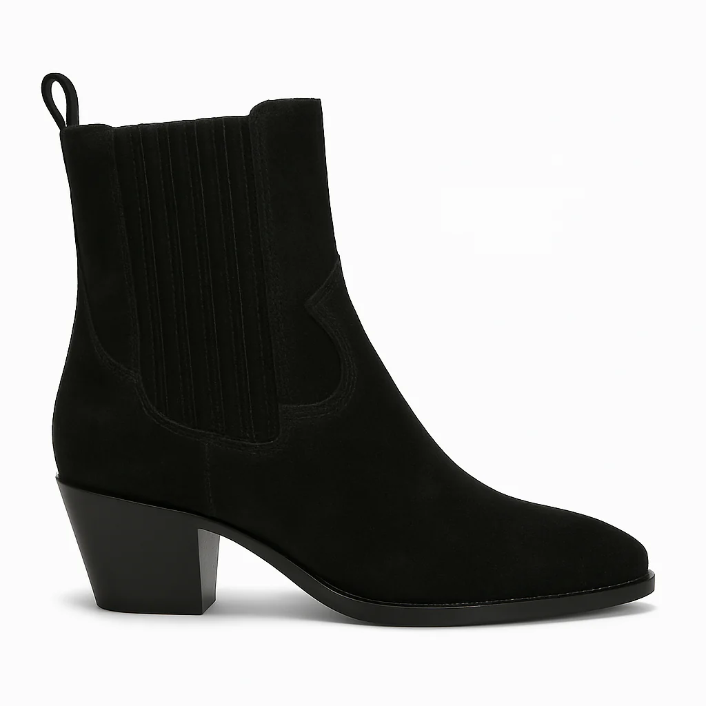 Anna Black suede cowboy boot - Image 2