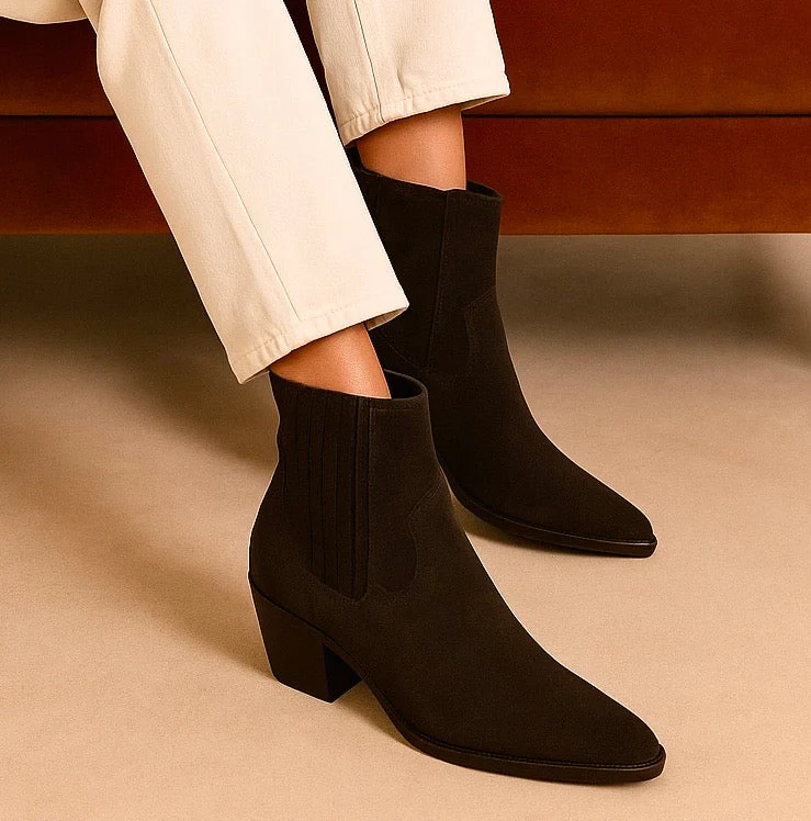 Anna Brown suede western boot - Image 2