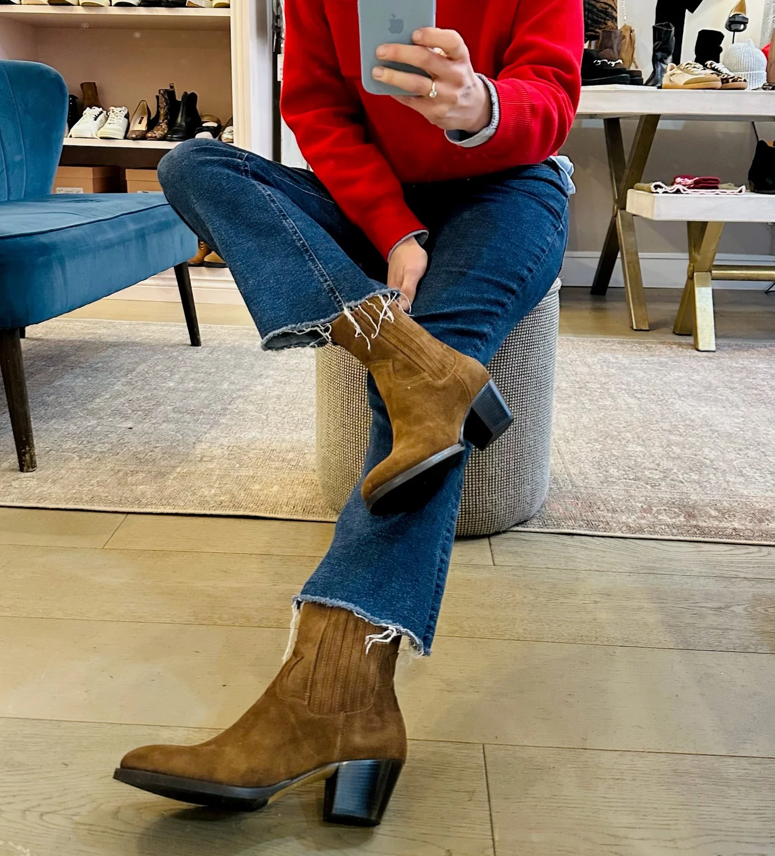 Anna Tan suede western boot - Image 4