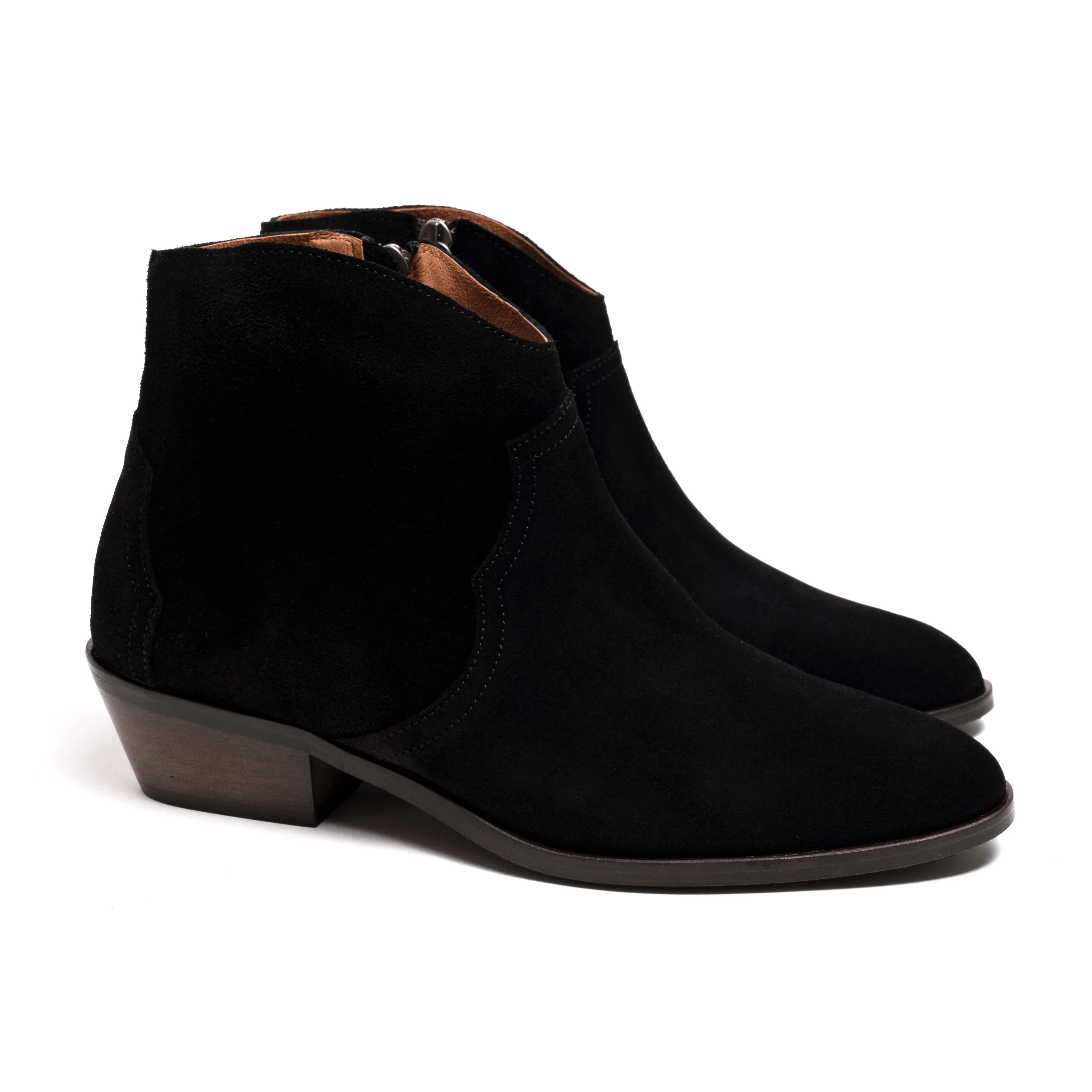 Fiona Black Suede Western Ankle Boot - Image 5