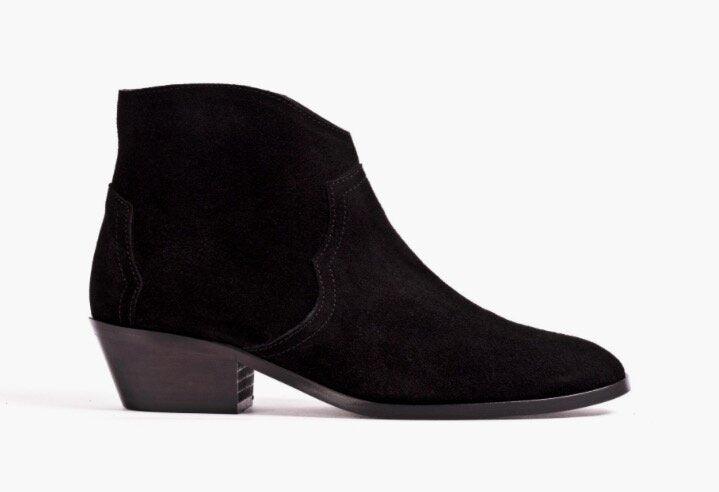 Fiona Black Suede Western Ankle Boot - Image 6