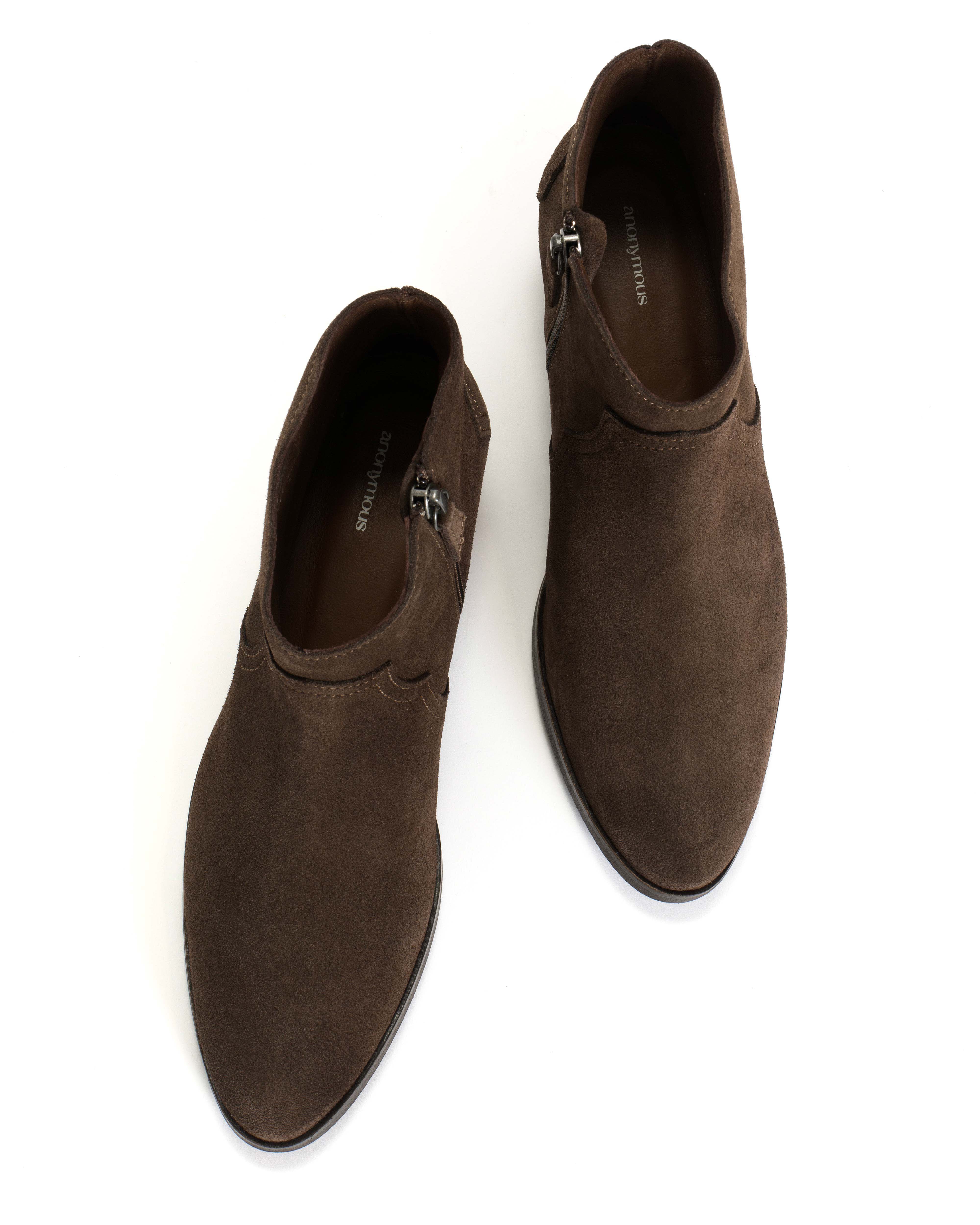 Fiona Brown Suede western ankle boots - Image 4