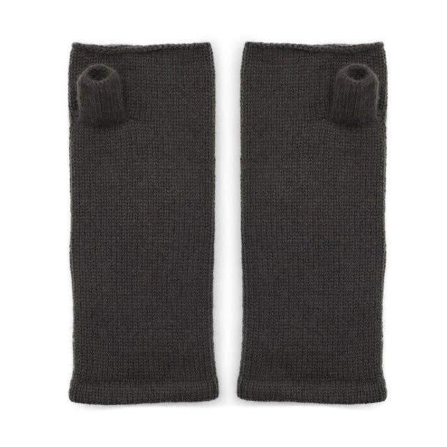 Dark green cashmere wrist warmers