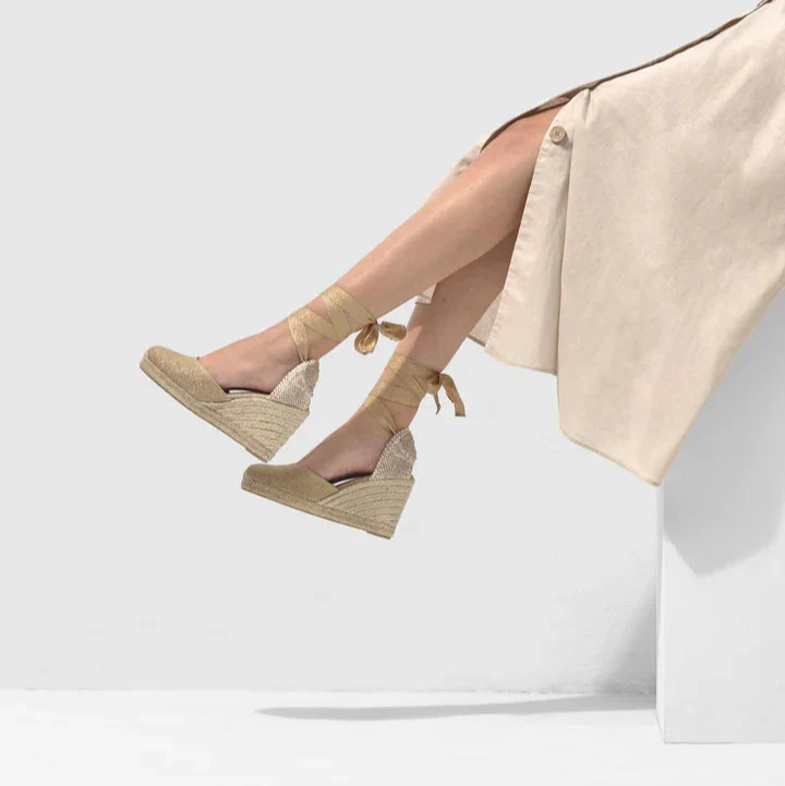 Castañer Espadrilles Carina Oro Gold Espadrille Sandal - Image 2