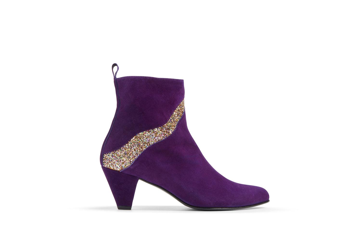 Emma Go Andrea Purple Sparkle Ankle Boot - Image 4
