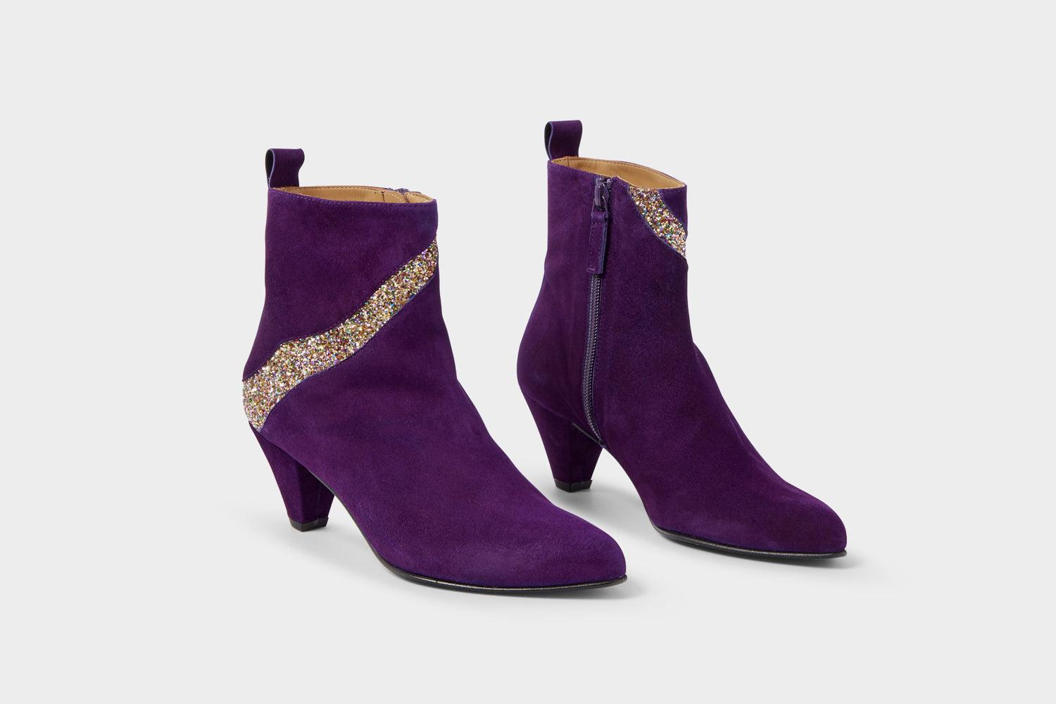 Emma Go Andrea Purple Sparkle Ankle Boot - Image 5