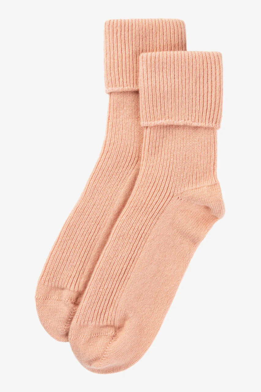 Coral Pink Cashmere Socks