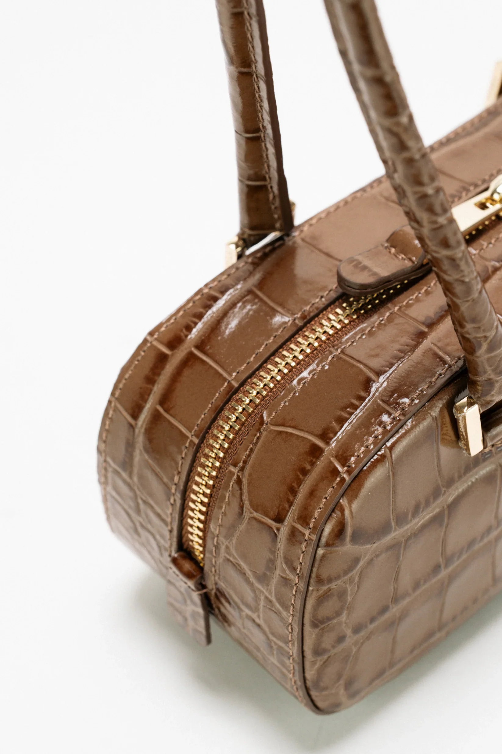 Croc embossed small shoulder bag - Image 3