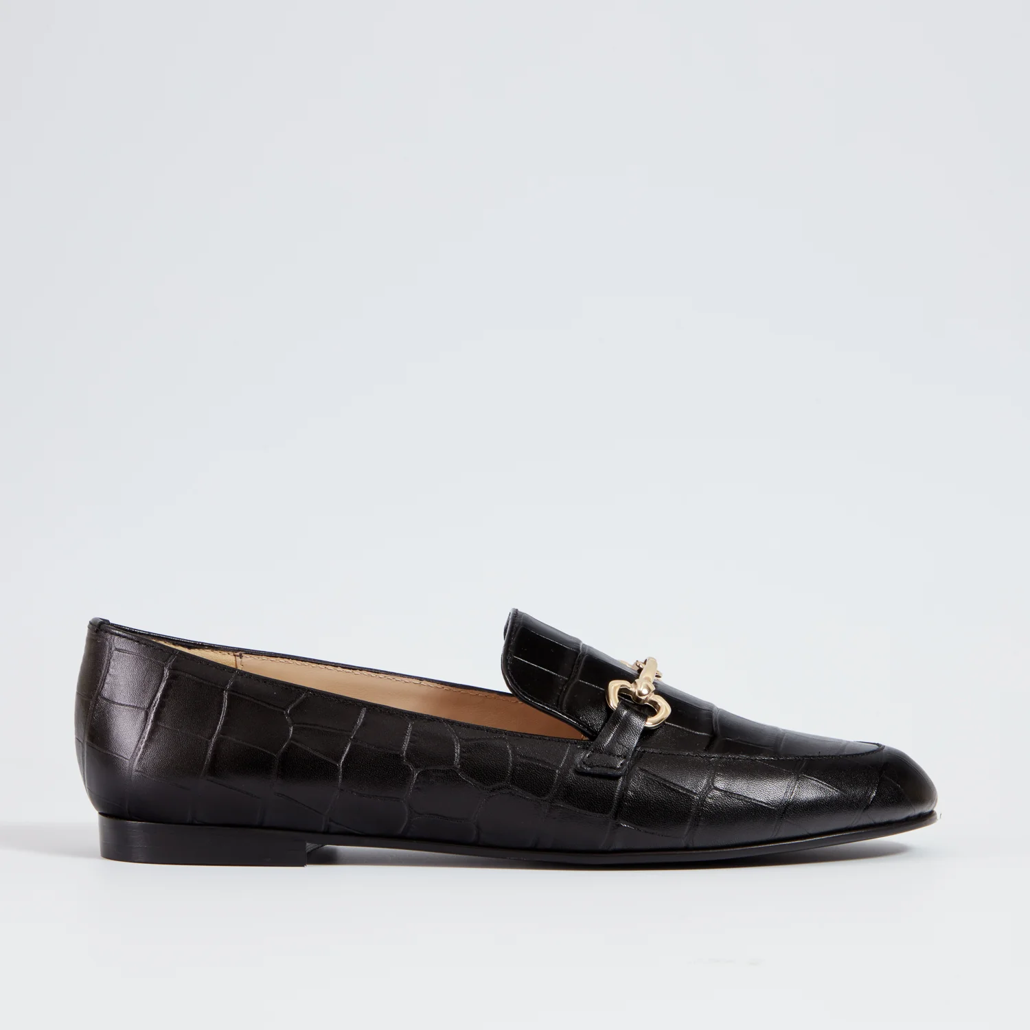 Flick black croc loafer