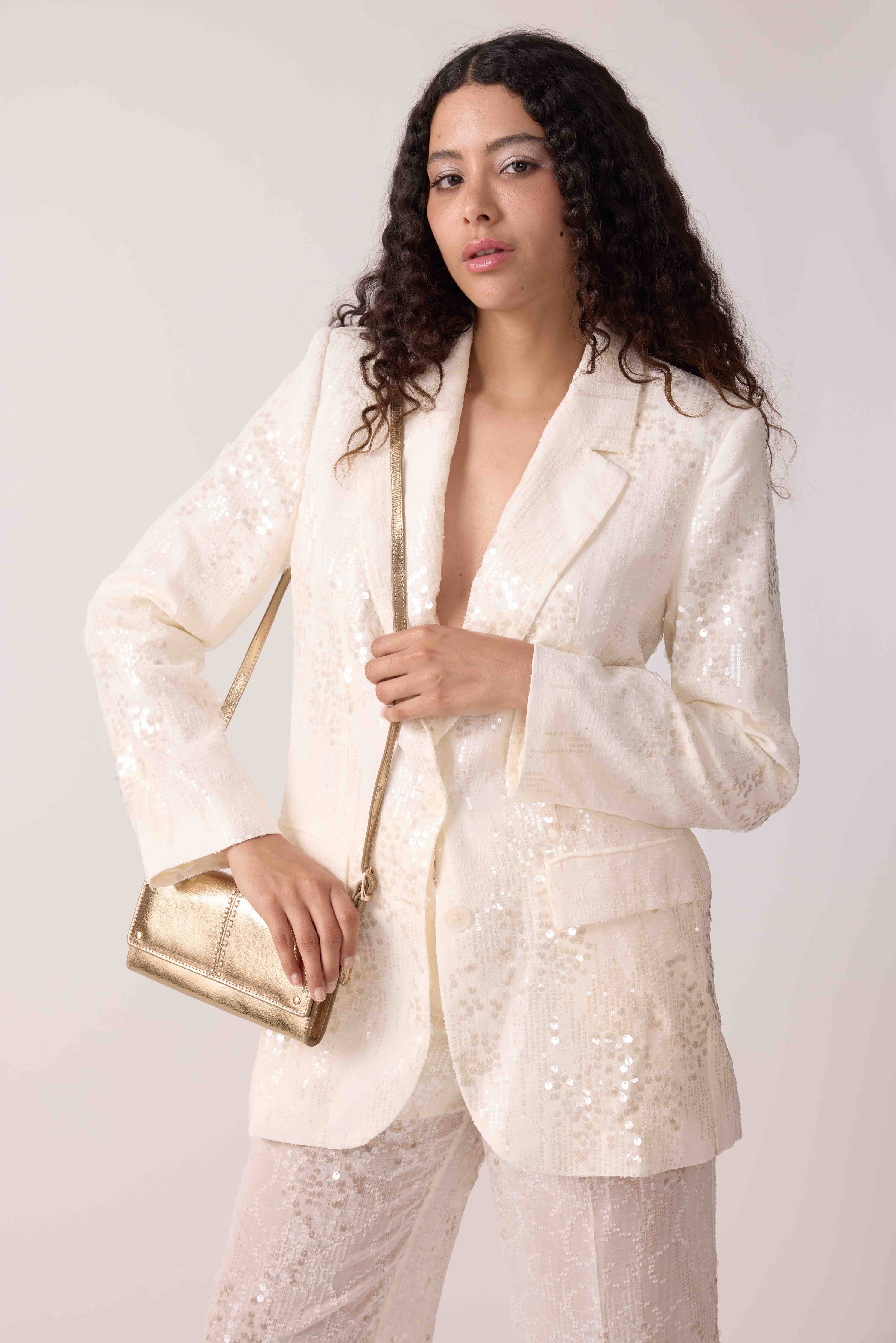 Gina gold clutch and crossbody bag - Image 6