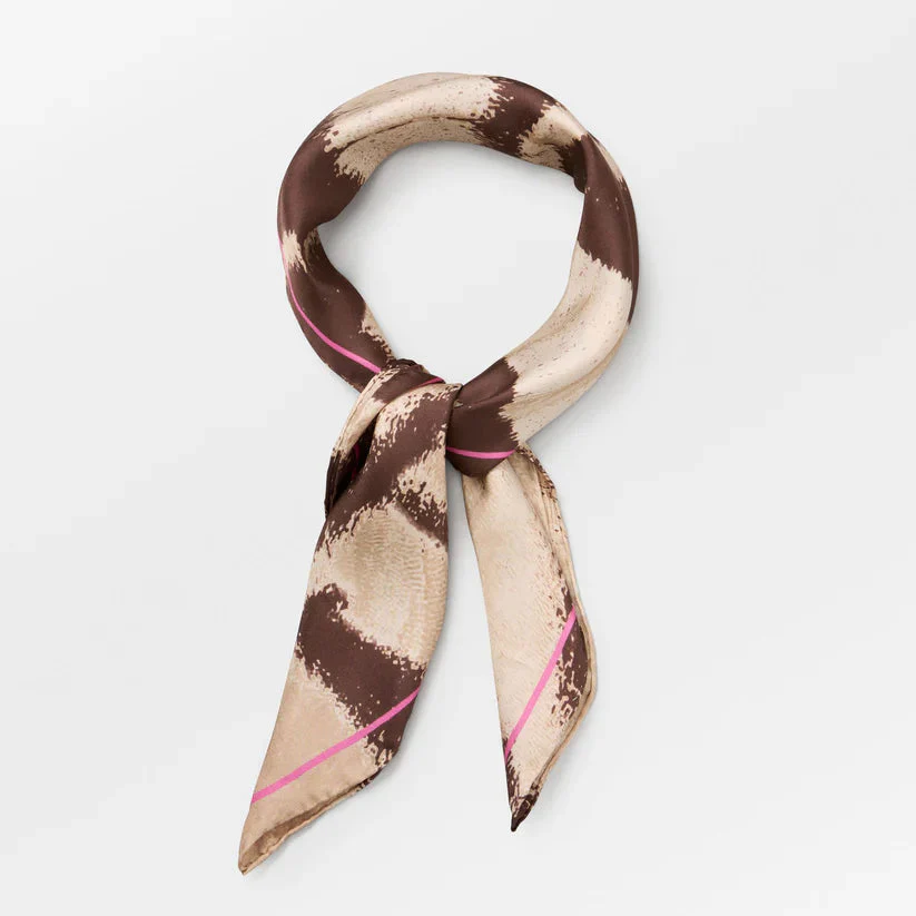 Graphia Cream Brown silk scarf