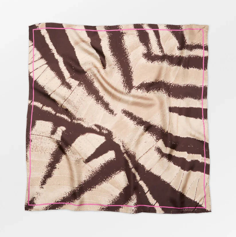 Graphia Cream Brown silk scarf - Image 2