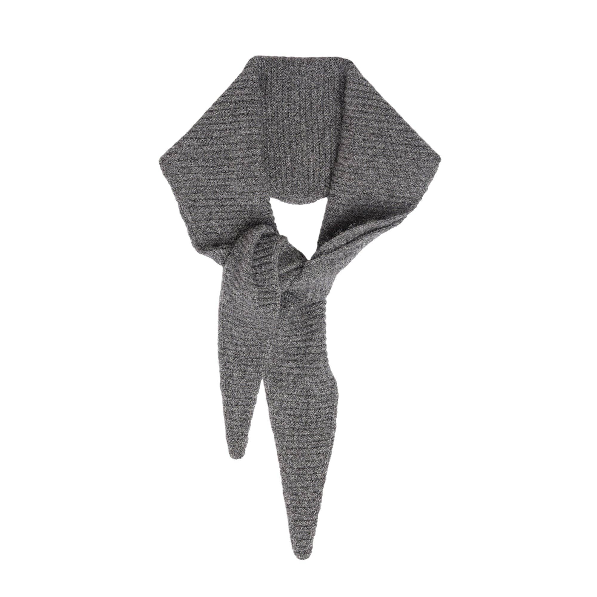 Grey Cashmere Plain Diamond Skinny Scarf