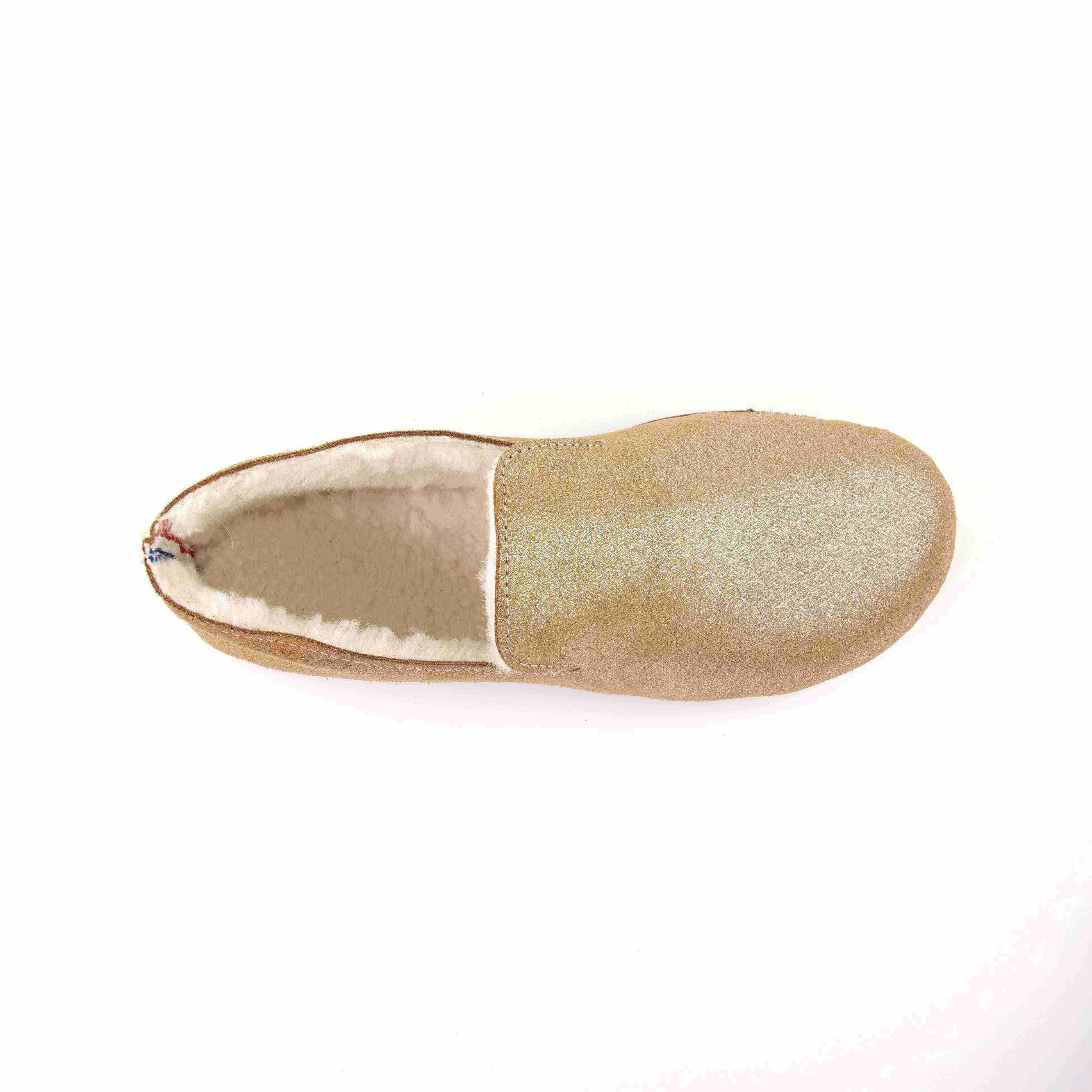 Hug Metallic suede leather slippers Caramel - Image 3