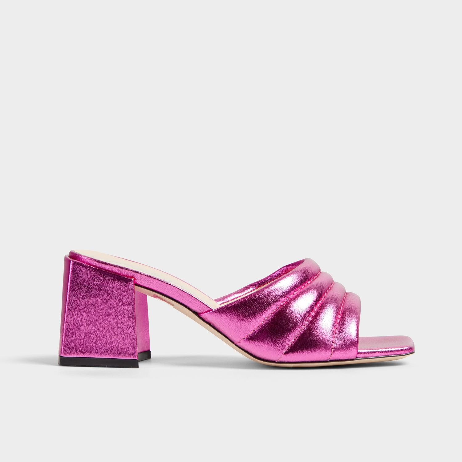 Ibiza Metallic Pink block heel - Image 4