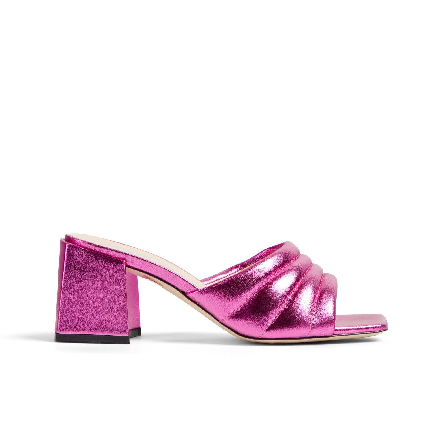 Ibiza Metallic Pink block heel - Image 5