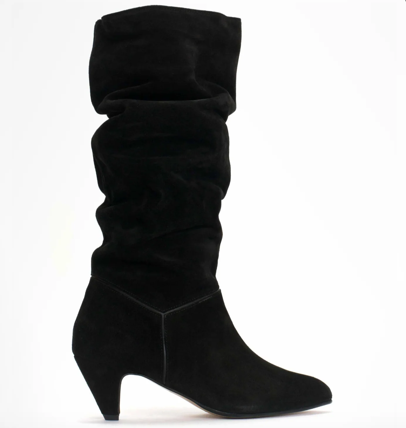 Jasmina 50 Black Suede Stiletto Boot