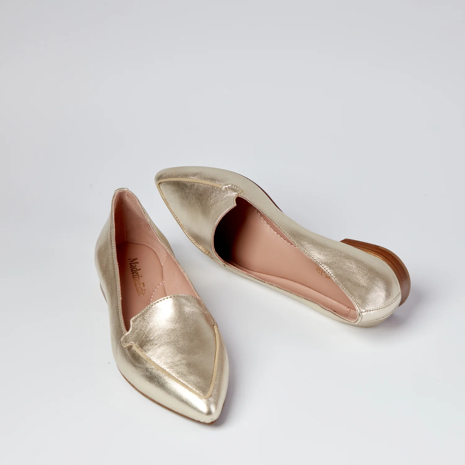 Jasmine gold flat ballerina shoes - Image 3