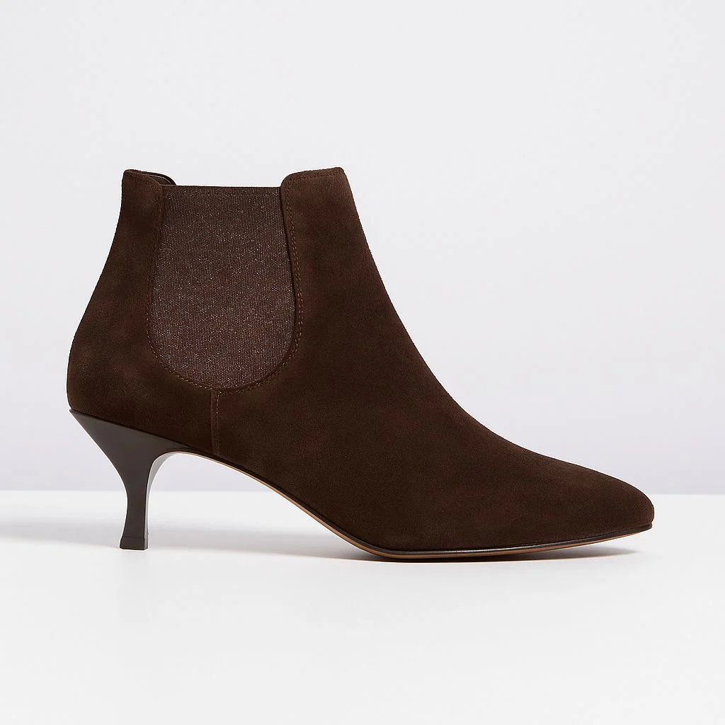 Kit Brown suede kitten heel boots