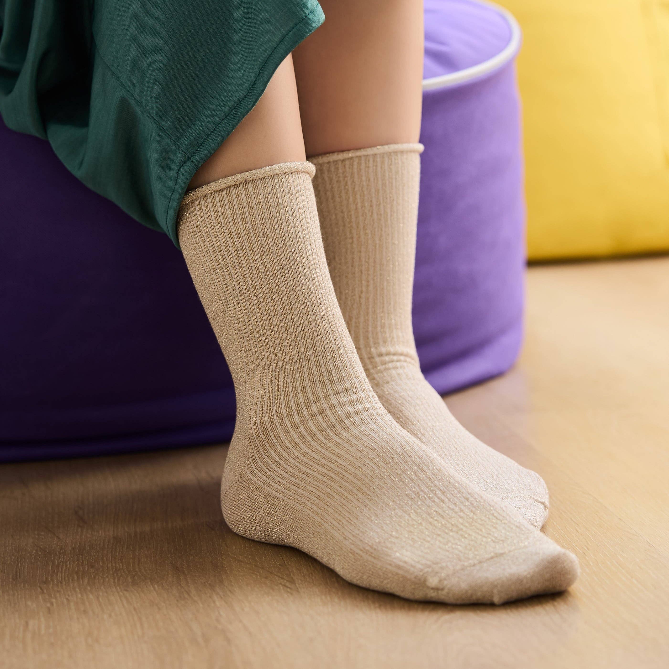 KLUE Cream Glitter socks - Image 6