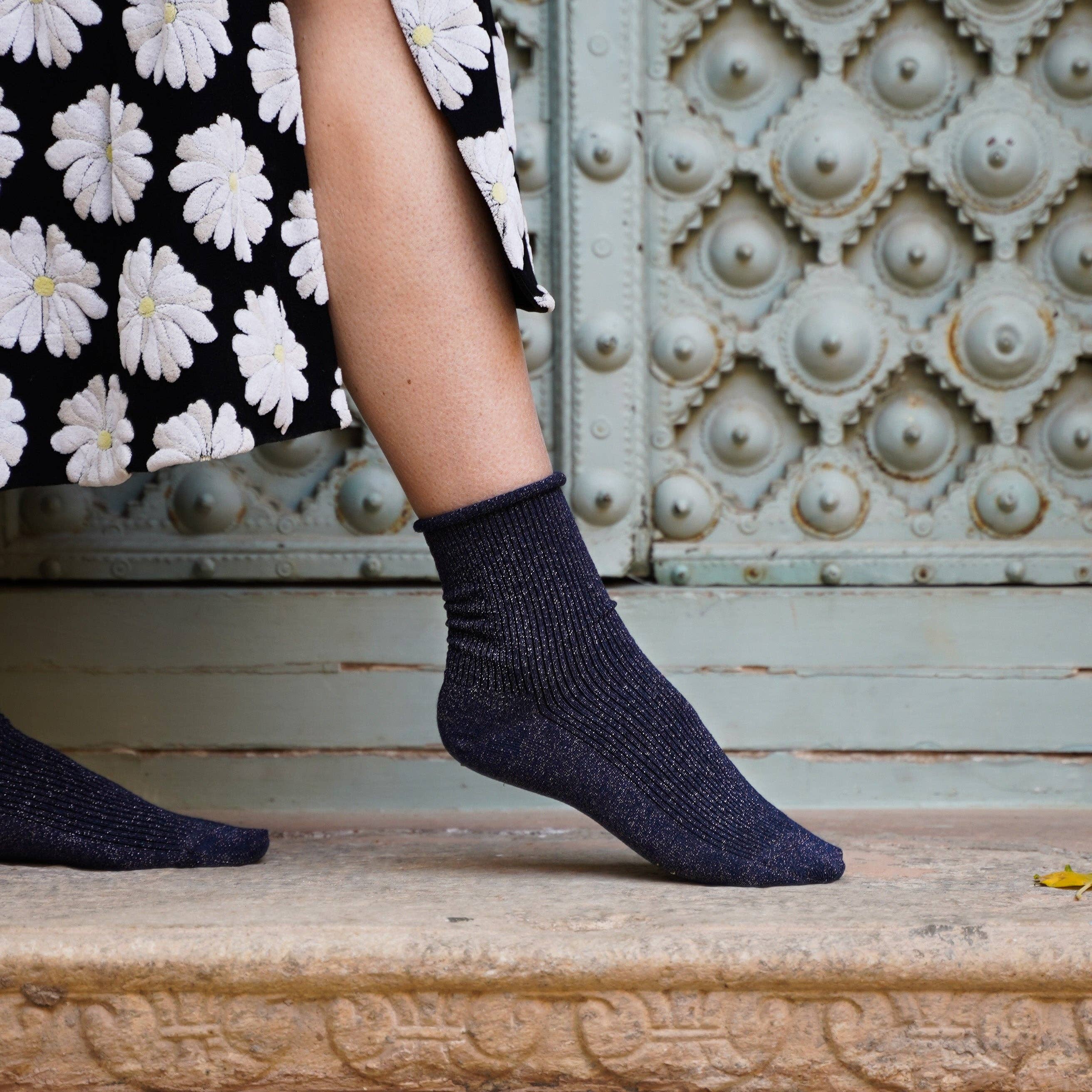 Klue Navy Glitter socks - Image 4