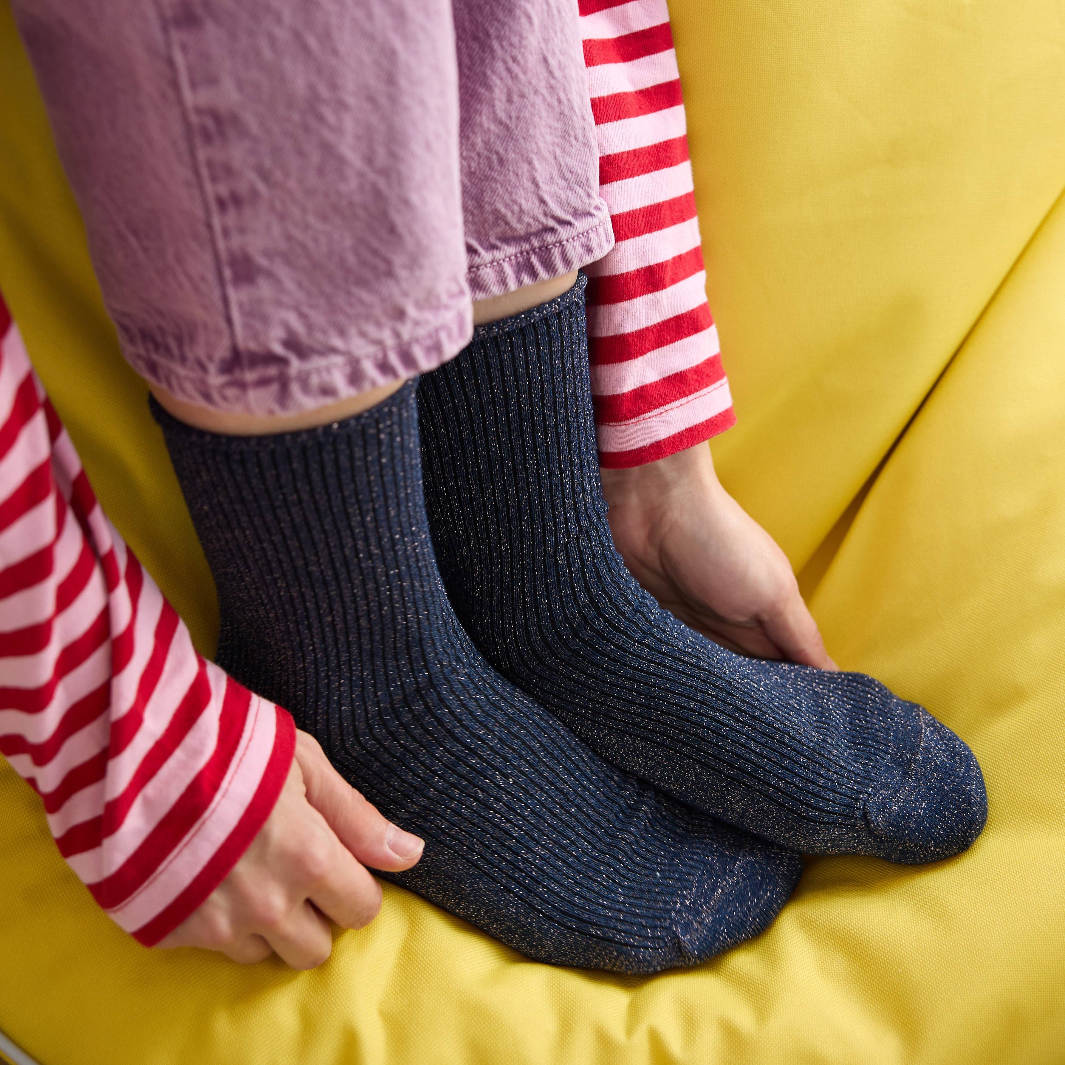 Klue Navy Glitter socks - Image 5