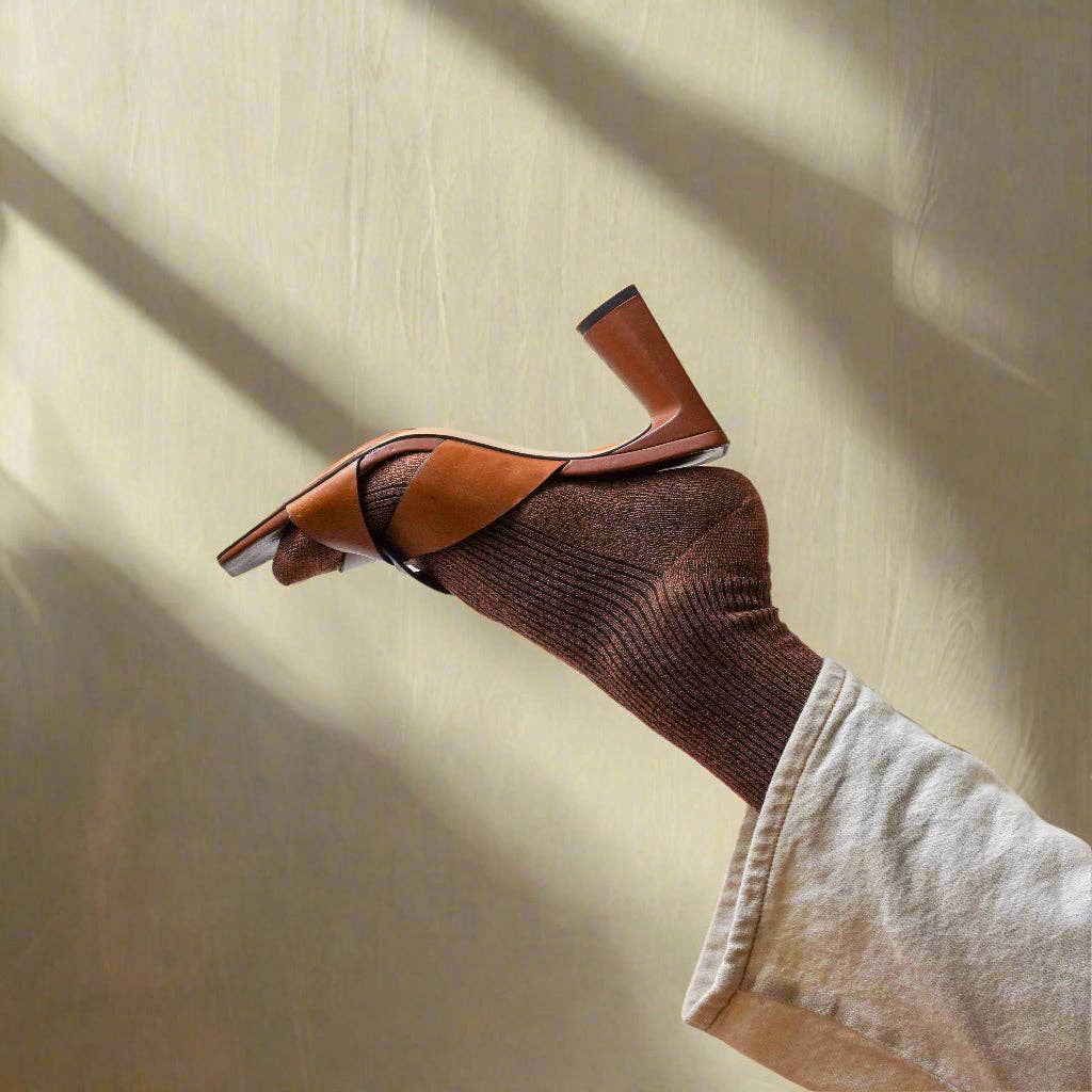 KLUE Glitter Camel brown socks - Image 3