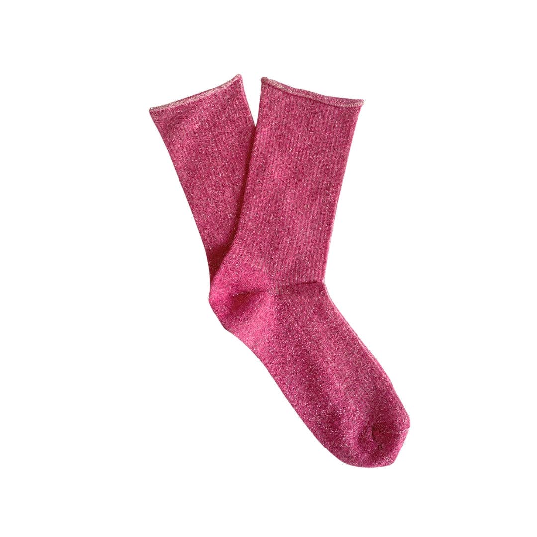 KLUE pink glitter socks