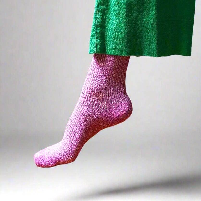 KLUE pink glitter socks - Image 2