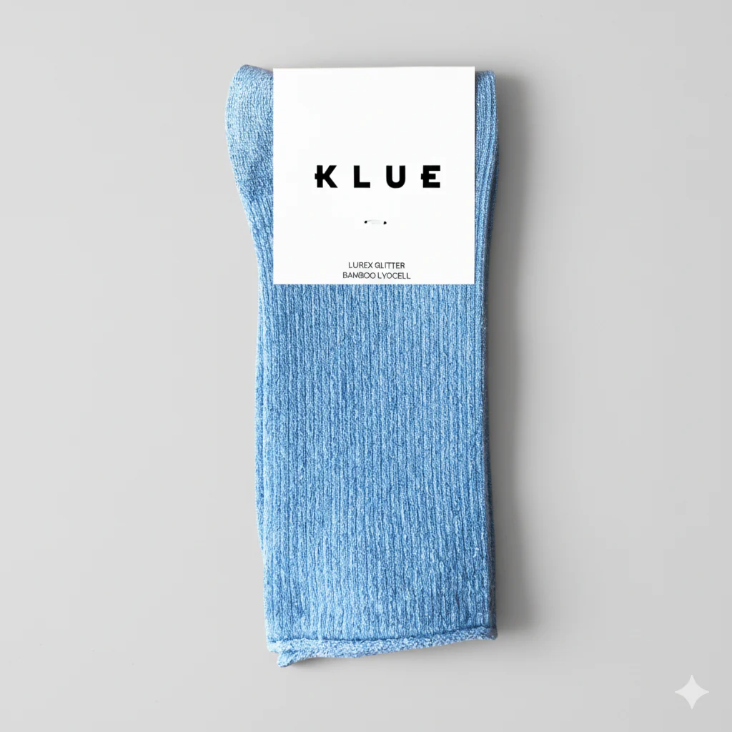 KLUE Light Blue glitter socks
