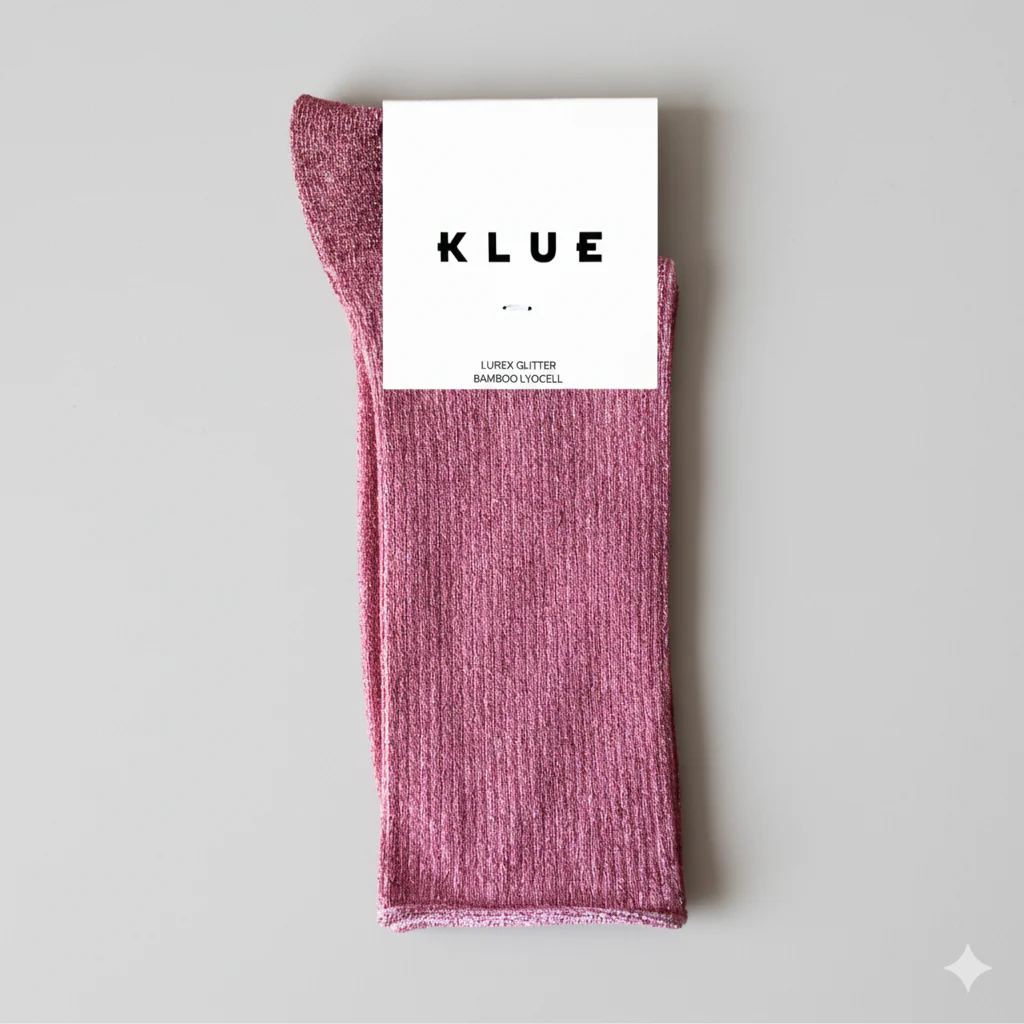 KLUE Raspberry Pink glitter socks