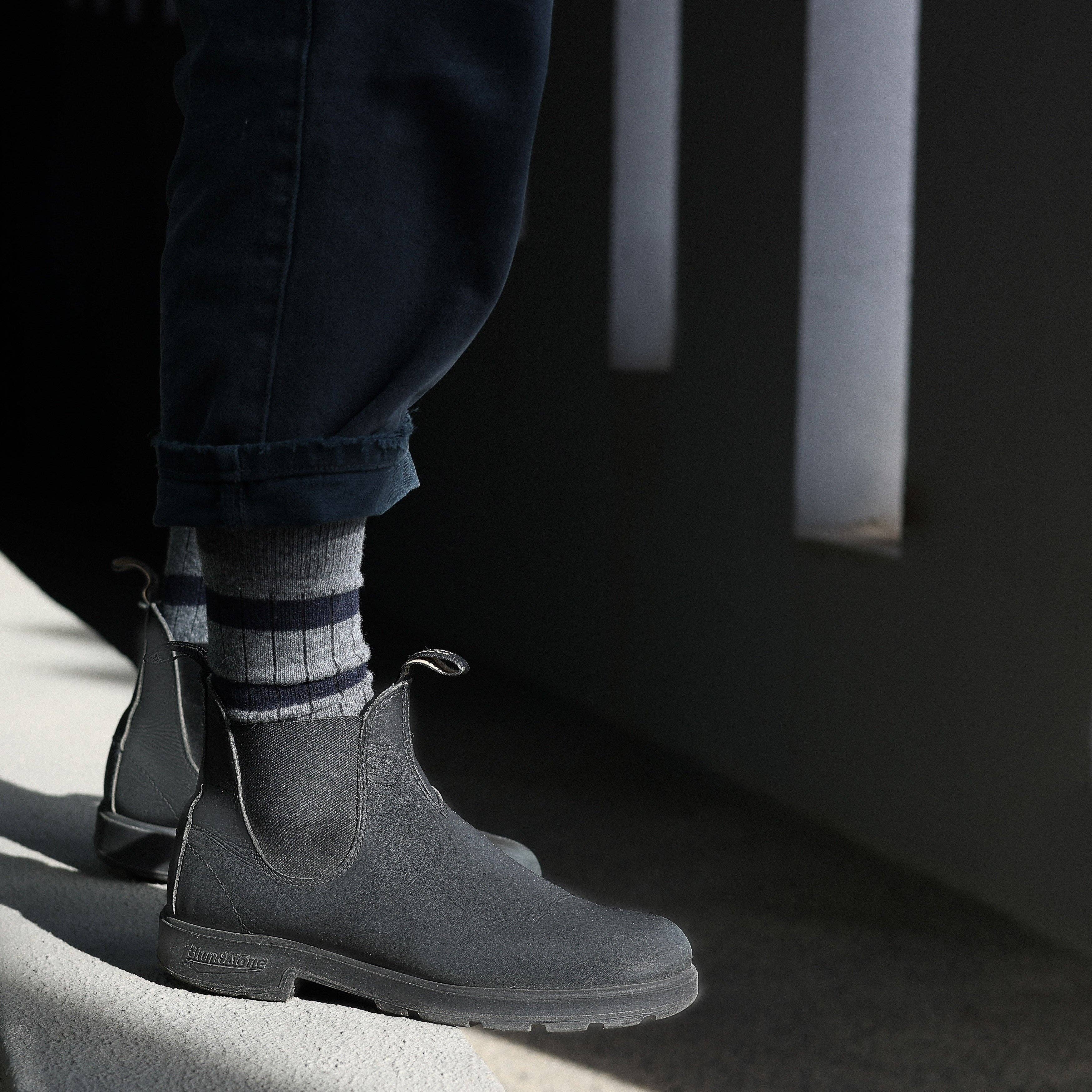 KLUE Merino Wool socks with stripes | Grey and black: 41-46 - Image 4