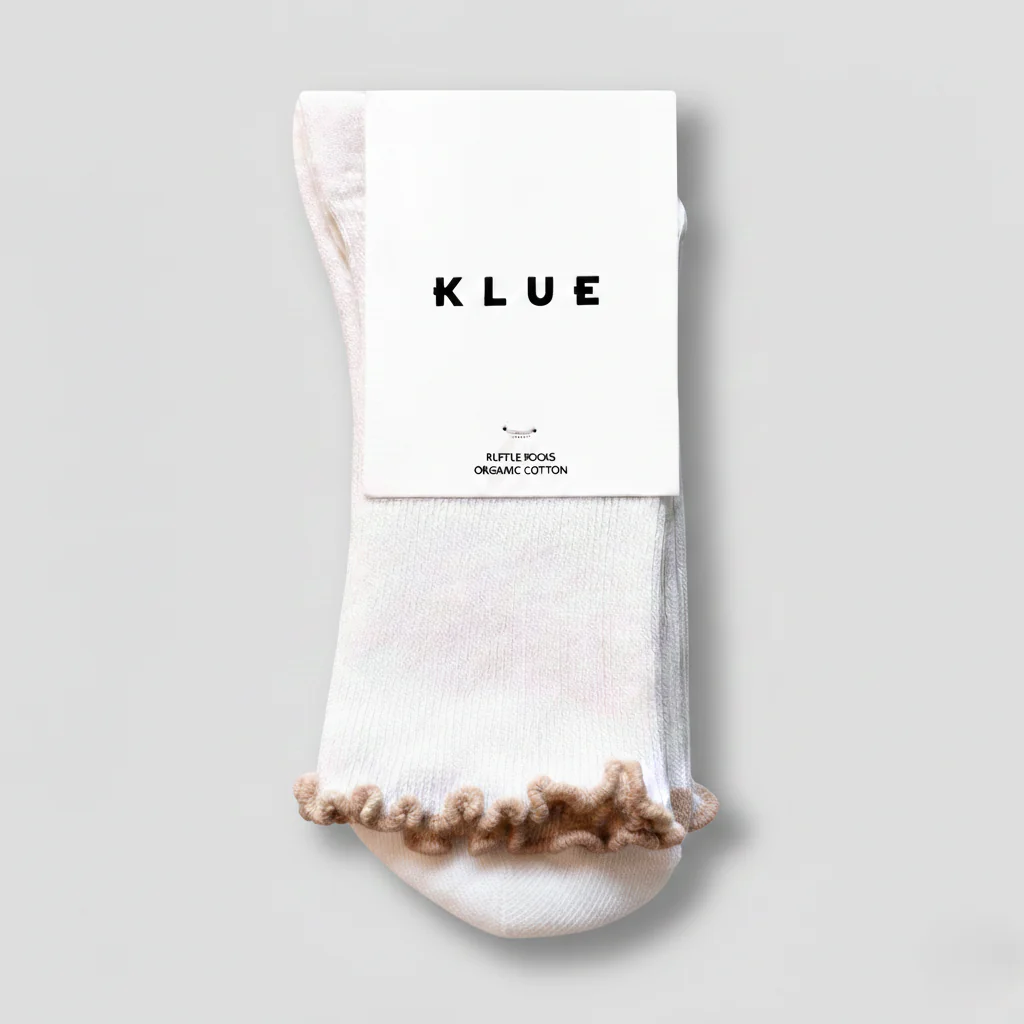 KLUE Organic Cotton ruffle socks | Almond