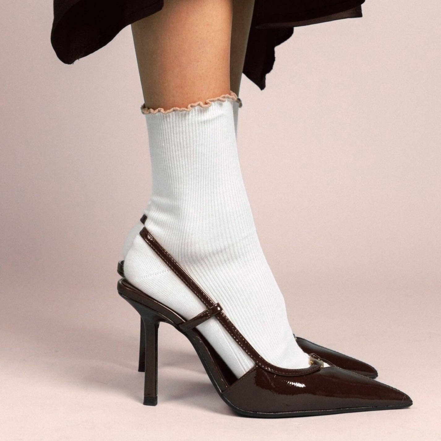 KLUE Organic Cotton ruffle socks | Almond - Image 2