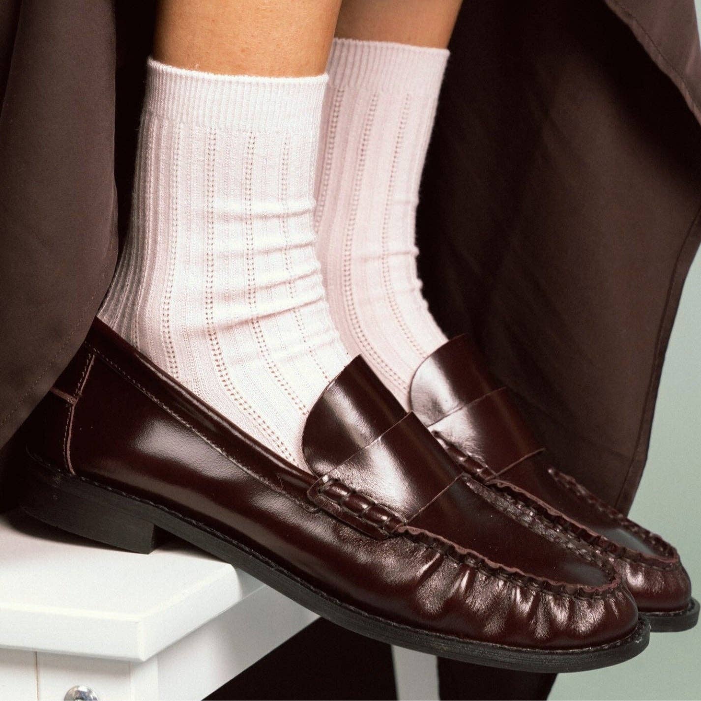 KLUE Pointelle Fine Rib Knit | Pink: 36-40 - Image 2
