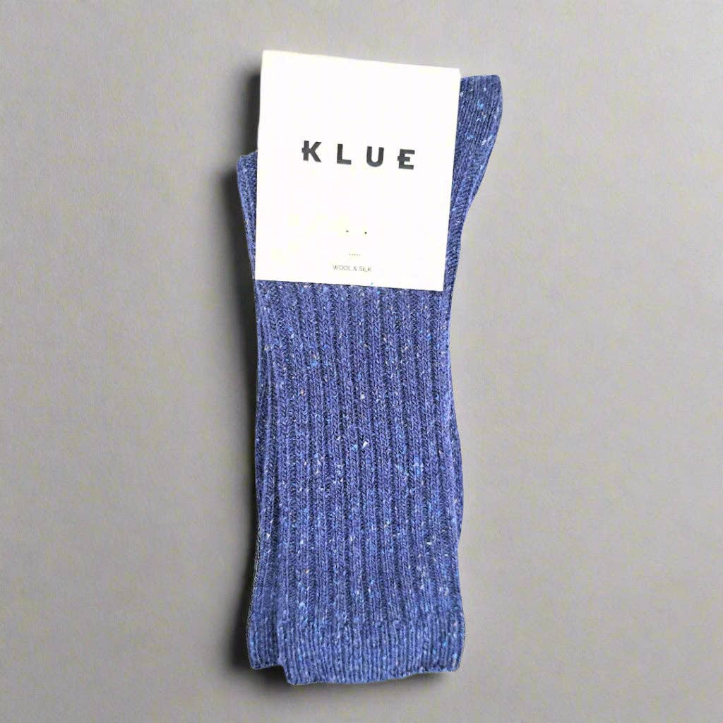 KLUE Silk and Wool blue socks