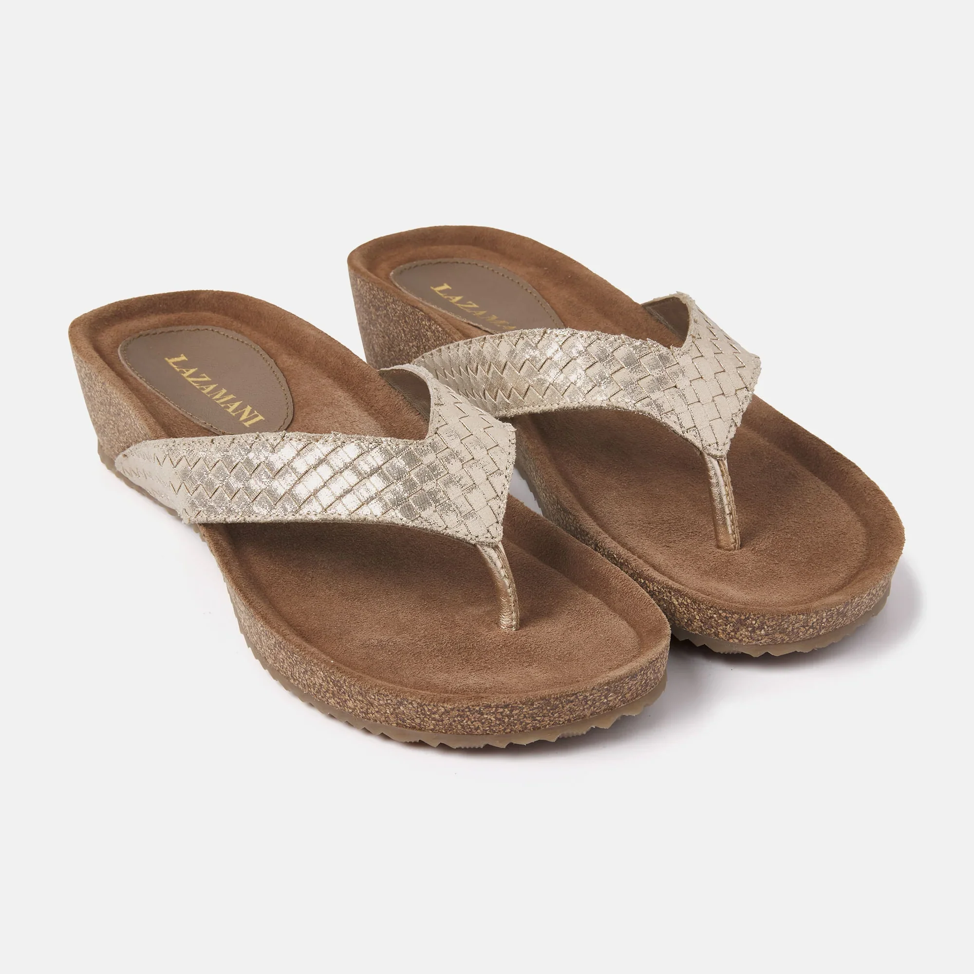 Lazamani Dame Wedge Sandal in Gold - Image 2