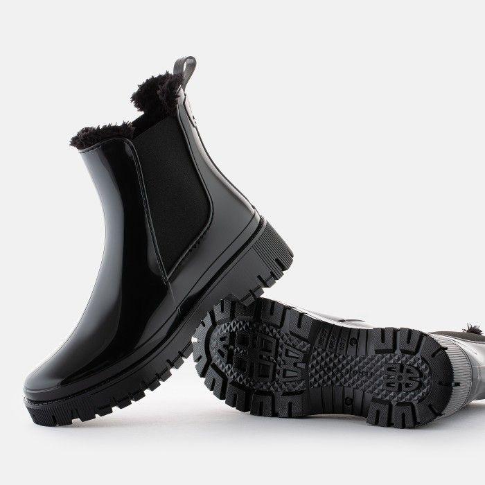 Lemon Jelly Colden Black fur lined boot - Image 3