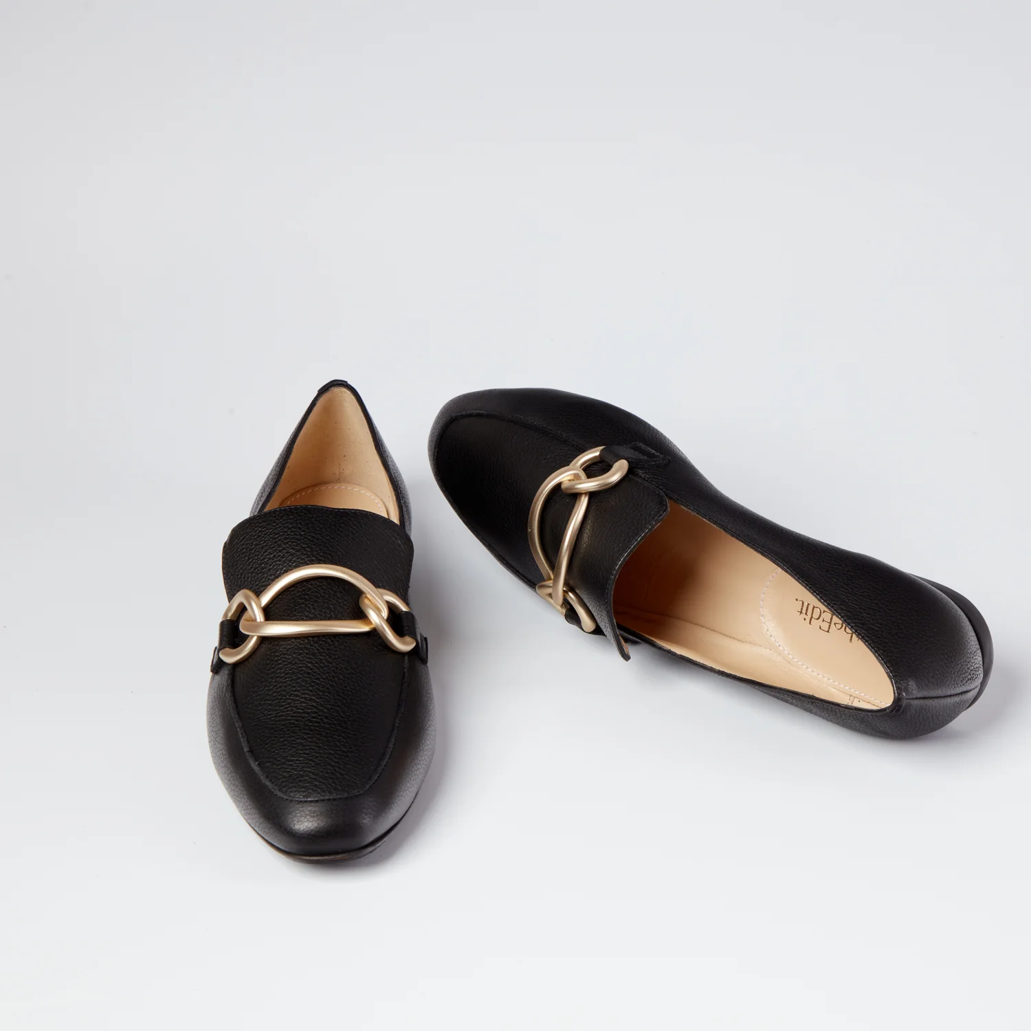 Lily black leather loafers - Image 3