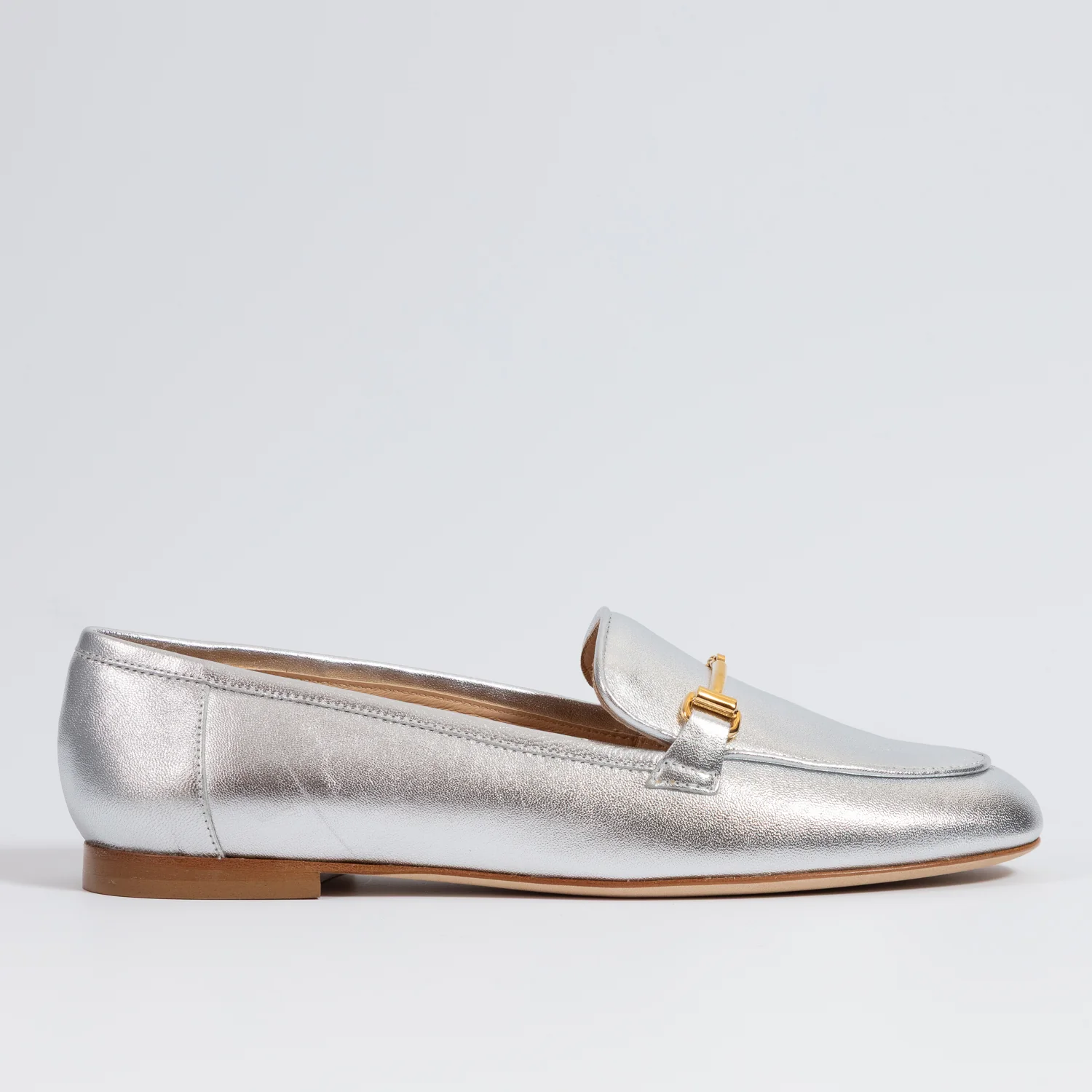 Lottie Silver leather loafer
