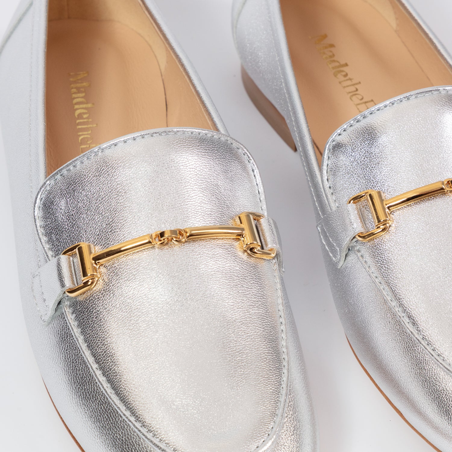 Lottie Silver leather loafer - Image 3