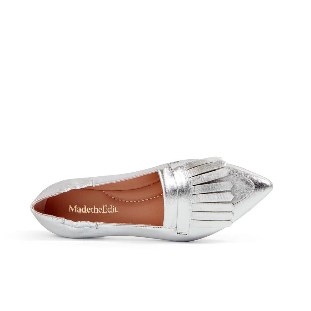 Hannah Silver Pointy Flats - Image 2