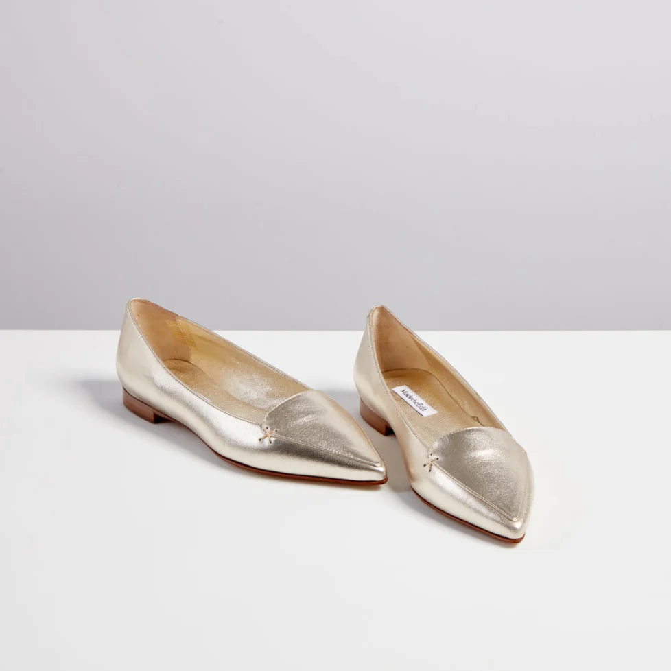 Izzy Summer Platino Gold Flats - Image 3