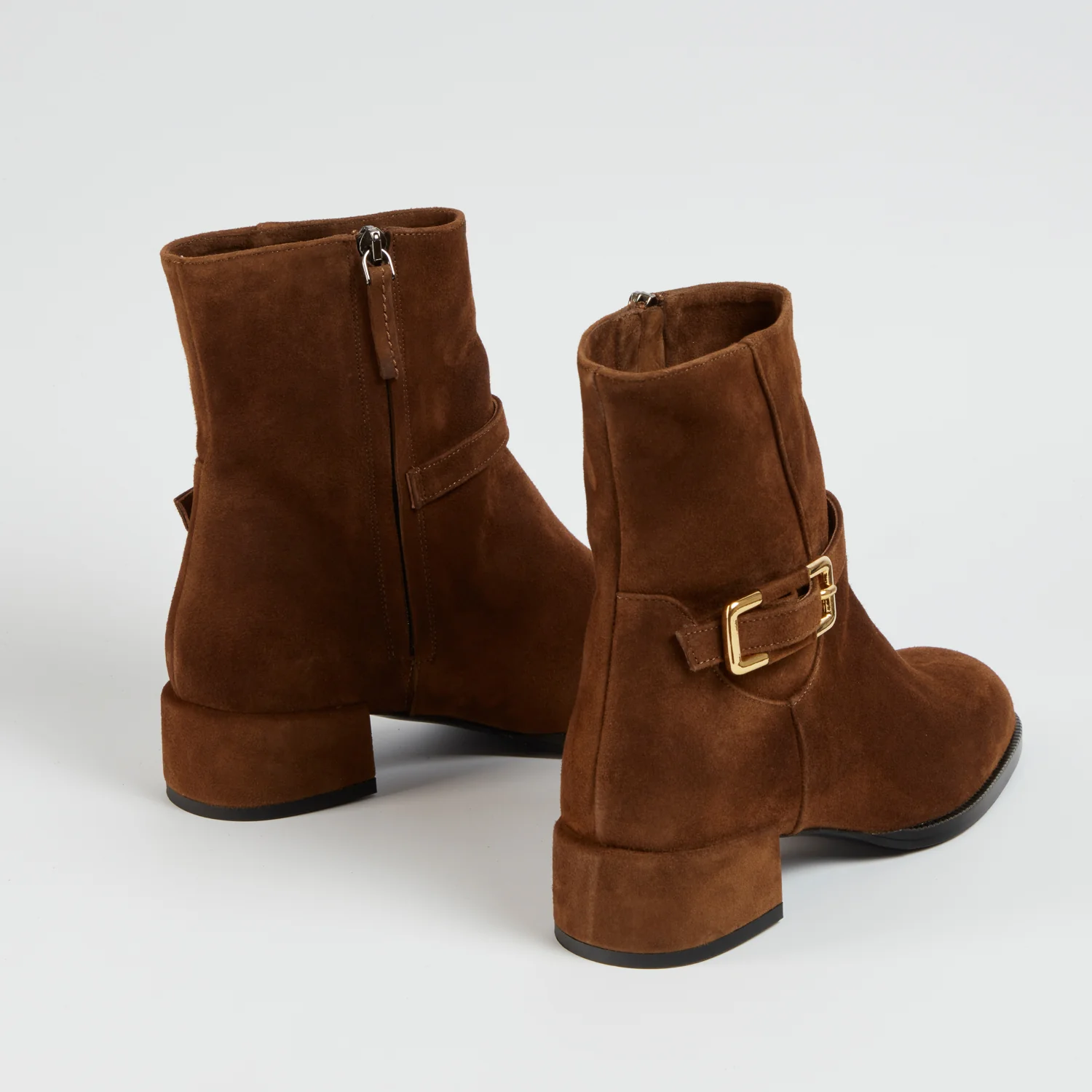 Marie Ankle Boot in Tan Suede - Image 3