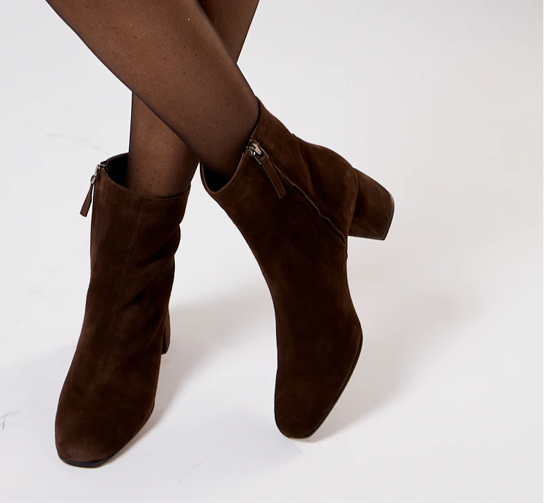 Sarah Brown suede block heel ankle boot - Image 5