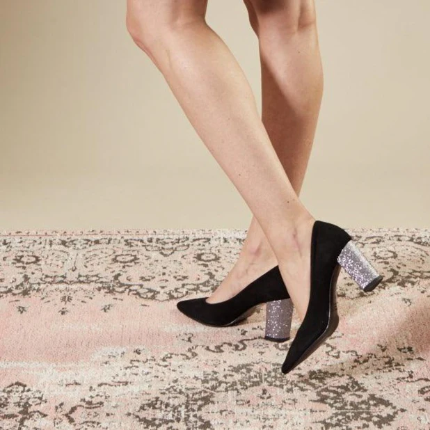 Thelma Black Suede Sparkle - Image 2