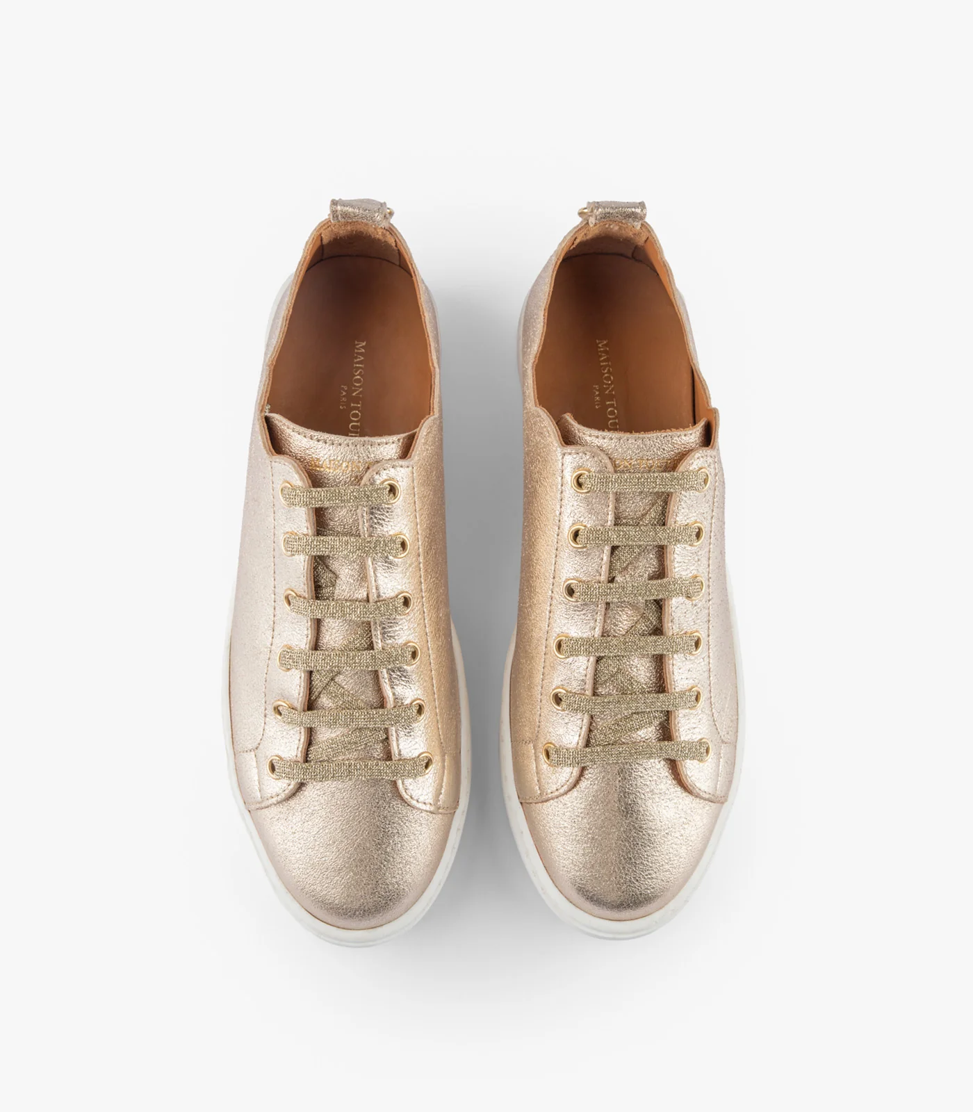 Maison Toufet Julie Scallop Soft Gold Sneakers - Image 5
