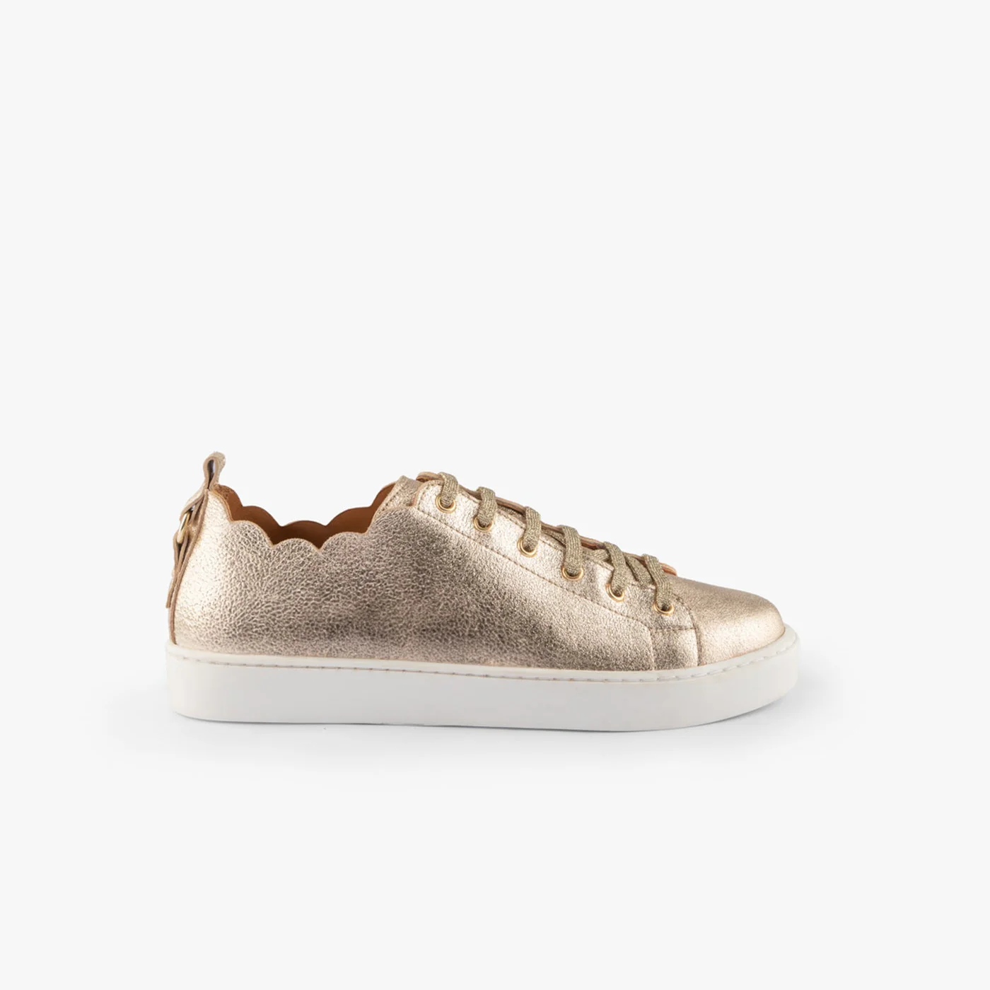 Maison Toufet Julie Scallop Soft Gold Sneakers - Image 8