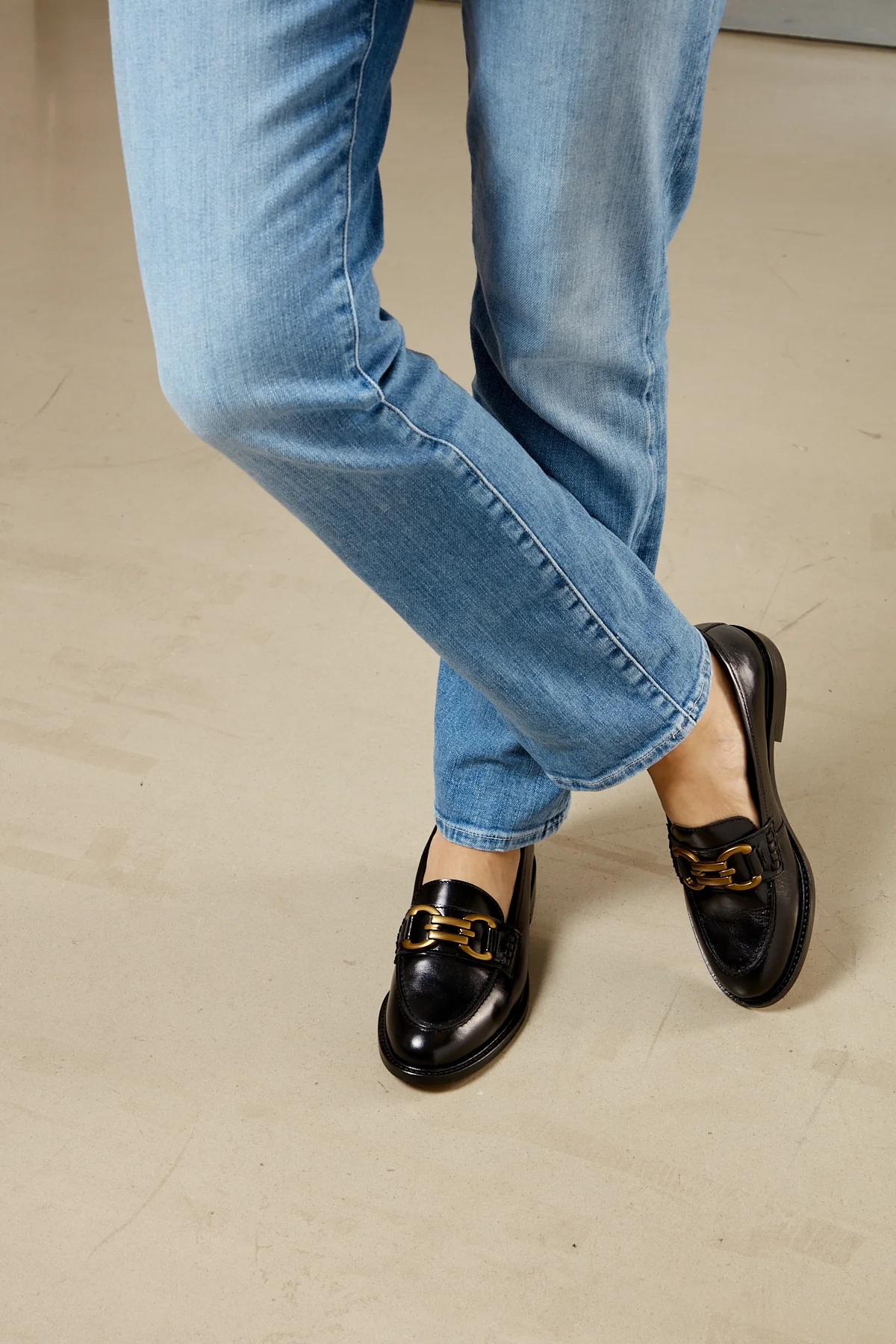 Lyna Black Loafer with buckle - Image 3
