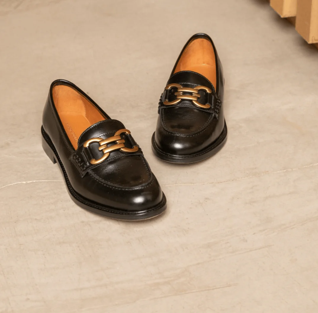 Lyna Black Loafer with buckle - Image 6